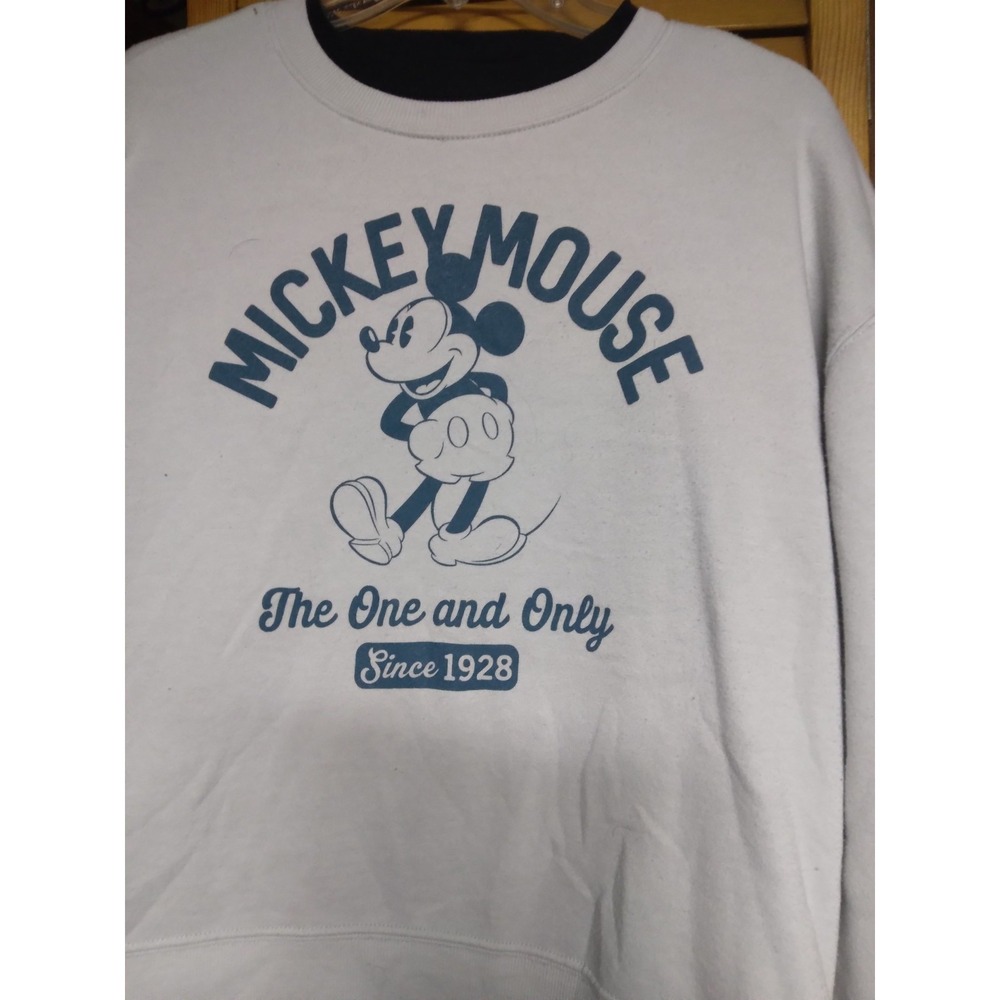 Disney Mickey Mouse "the one and only" gray graphic crewneck sweatshirt size L